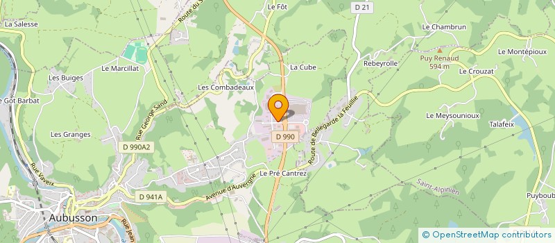 localisation de l'entreprise ETABLISSEMENTS CHAUMEIX à AUBUSSON