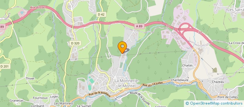 localisation de l'entreprise ETABLISSEMENTS CHERVIN SA à LA MONNERIE-LE-MONTEL