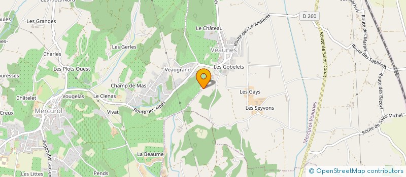 localisation de l'entreprise ETABLISSEMENTS CHEVROT à MERCUROL-VEAUNES