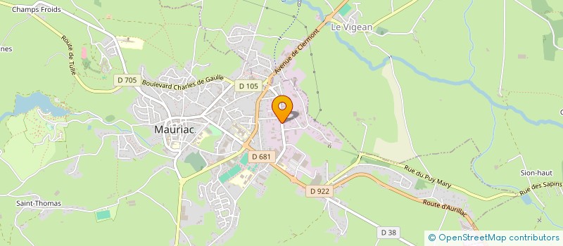 localisation de l'entreprise ETABLISSEMENTS CHIMBAULT-PEYRIDIEUX à MAURIAC