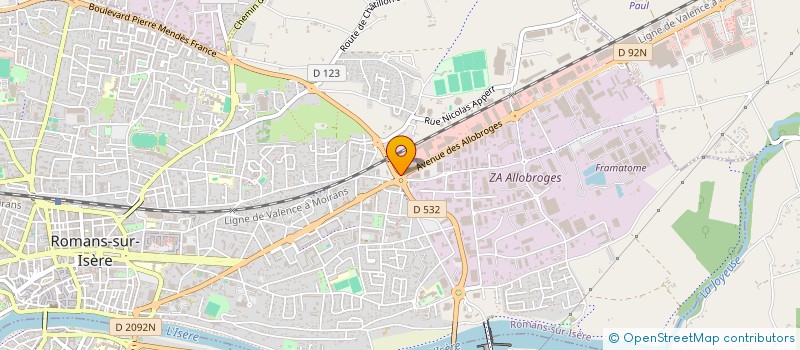localisation de l'entreprise ETABLISSEMENTS CLEMENT à ROMANS-SUR-ISERE