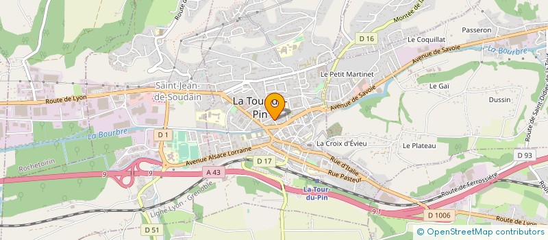 localisation de l'entreprise ETABLISSEMENTS COQUAZ à LA TOUR-DU-PIN