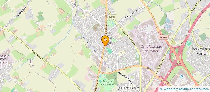 localisation de l'entreprise ETABLISSEMENTS COUBRONNE à RONCQ