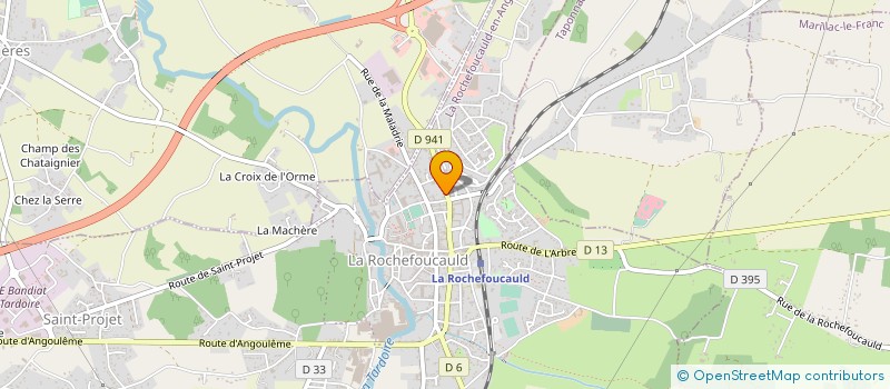 localisation de l'entreprise ETABLISSEMENTS COUPILLAUD à LA ROCHEFOUCAULD-EN-ANGOUMOIS