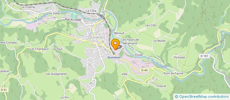 localisation de l'entreprise ETABLISSEMENTS CROUZOULON à DUNIERES