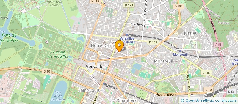 localisation de l'entreprise ETABLISSEMENTS DANET ET CIE à VERSAILLES