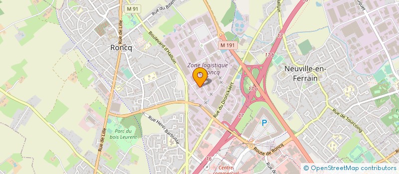 localisation de l'entreprise ETABLISSEMENTS DHALLUIN SA à RONCQ