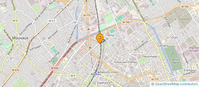 localisation de l'entreprise ETABLISSEMENTS DUBUS BRUNAUX à ROUBAIX
