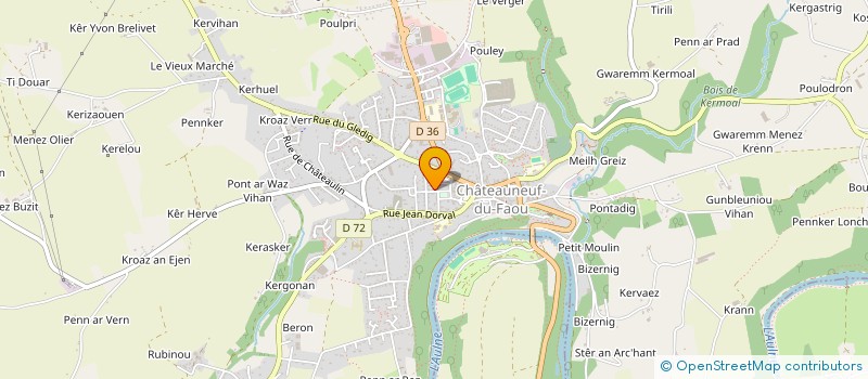 localisation de l'entreprise ETABLISSEMENTS EVENNOU à CHATEAUNEUF-DU-FAOU