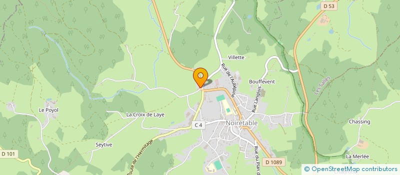 localisation de l'entreprise ETABLISSEMENTS FAYE-COUZON ET FILS  NOIRETABLE