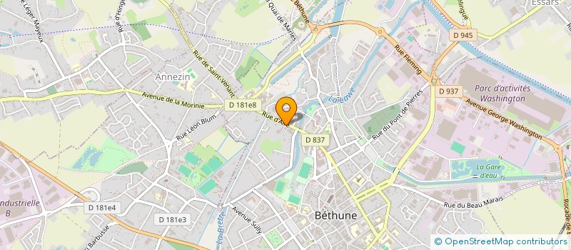 localisation de l'entreprise ETABLISSEMENTS FEUTRIE BERON à BETHUNE
