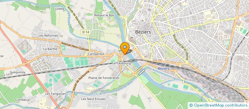 localisation de l'entreprise ETABLISSEMENTS FONQUERNE  BEZIERS