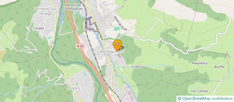 localisation de l'entreprise ETABLISSEMENTS GALY à MONTGAILHARD