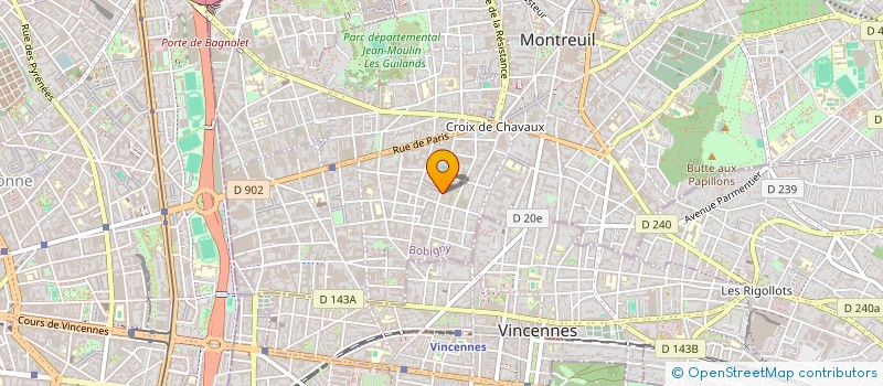 localisation de l'entreprise ETABLISSEMENTS GAUDEX à MONTREUIL