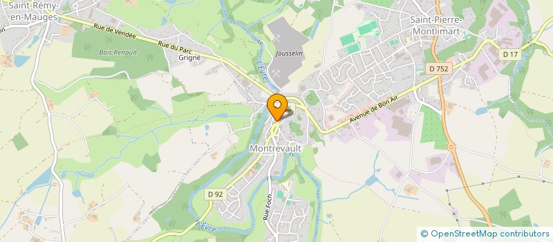 localisation de l'entreprise ETABLISSEMENTS GAUDIN à MONTREVAULT-SUR-EVRE