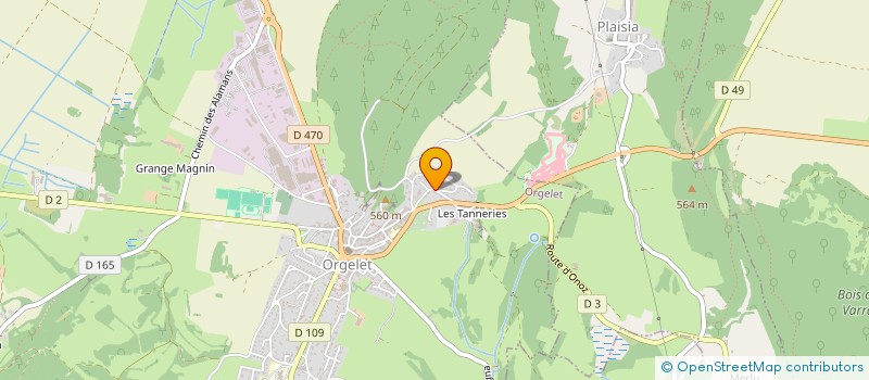 localisation de l'entreprise ETABLISSEMENTS GEORGES GROS ET FILS à ORGELET