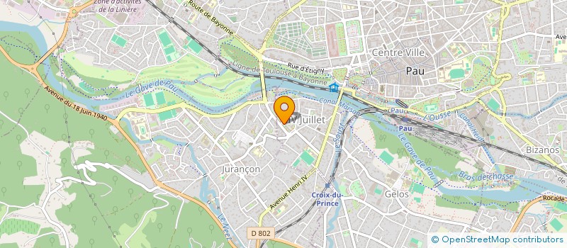 localisation de l'entreprise ETABLISSEMENTS GILBERT ROLAND à PAU