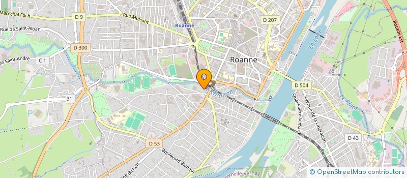localisation de l'entreprise ETABLISSEMENTS GOUTTEBARON ET COMPAGNIE à ROANNE