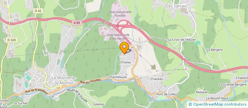 localisation de l'entreprise ETABLISSEMENTS GRAVIER à LA MONNERIE-LE-MONTEL
