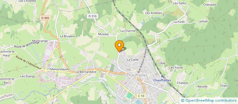 localisation de l'entreprise ETABLISSEMENTS HUBERT RIGOT à CHAUFFAILLES