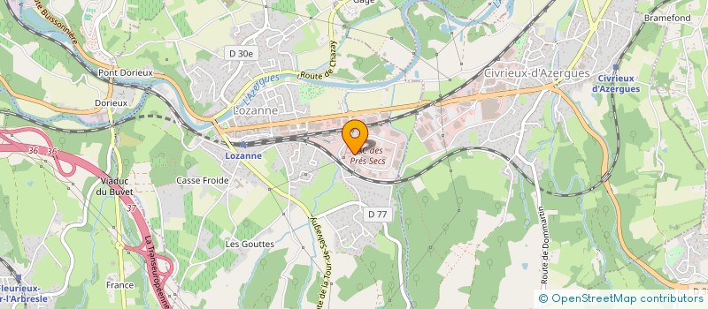 localisation de l'entreprise ETABLISSEMENTS JEAN CLAUDE BONFY  LOZANNE