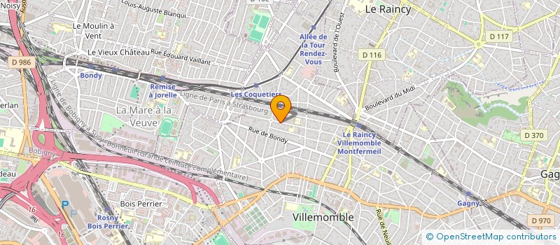 localisation de l'entreprise ETABLISSEMENTS LA ROCADE à VILLEMOMBLE