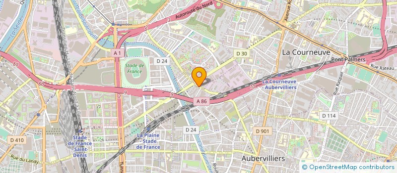 localisation de l'entreprise ETABLISSEMENTS LACOURT S.A.S  AUBERVILLIERS