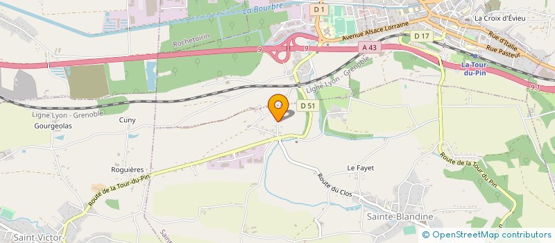 localisation de l'entreprise ETABLISSEMENTS LAHET à SAINTE-BLANDINE