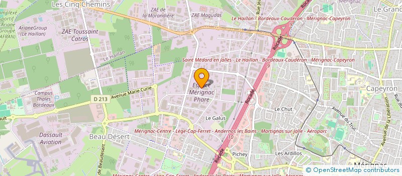 localisation de l'entreprise ETABLISSEMENTS LAPORTE à MERIGNAC