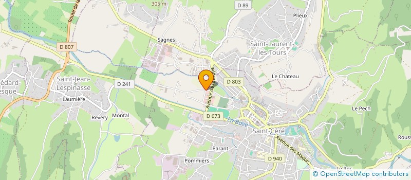 localisation de l'entreprise ETABLISSEMENTS LAVAUR FRERES à SAINT-CERE