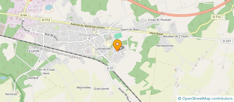 localisation de l'entreprise ETABLISSEMENTS LAVIEC à PLOUIGNEAU