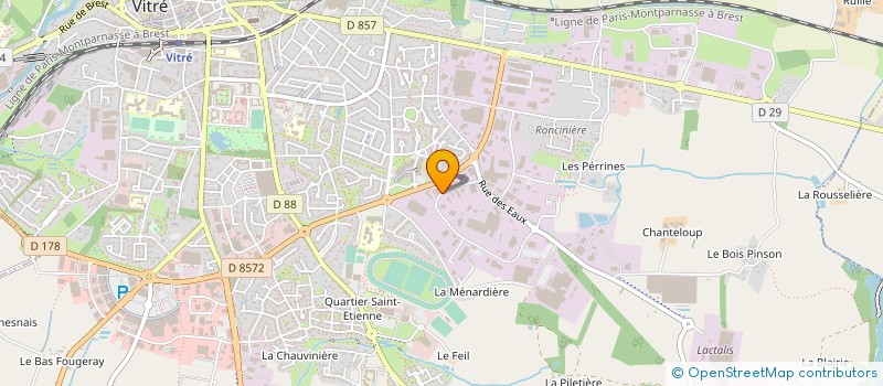 localisation de l'entreprise ETABLISSEMENTS LEBEAU à VITRE
