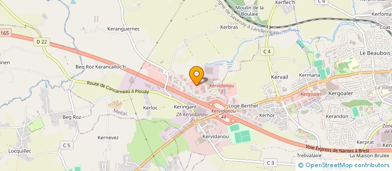 localisation de l'entreprise ETABLISSEMENTS LIORZOU à QUIMPERLE