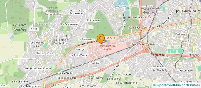 localisation de l'entreprise ETABLISSEMENTS LORY SARL à JOUE-LES-TOURS