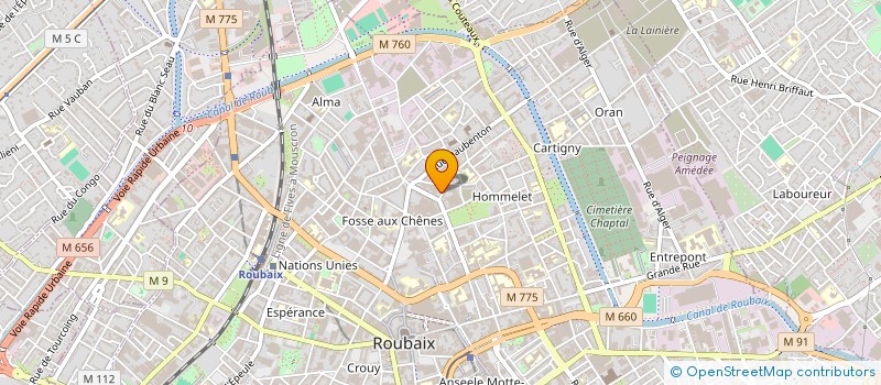 localisation de l'entreprise ETABLISSEMENTS M. OLIVIER DEWAVRIN à ROUBAIX