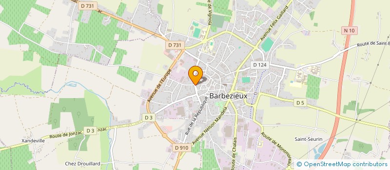 localisation de l'entreprise ETABLISSEMENTS MATHIEUX FRERES SA à BARBEZIEUX-SAINT-HILAIRE