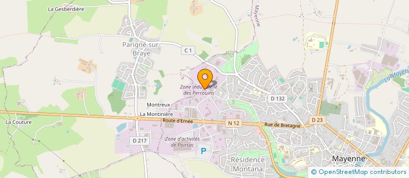 localisation de l'entreprise ETABLISSEMENTS MERIEN  MAYENNE