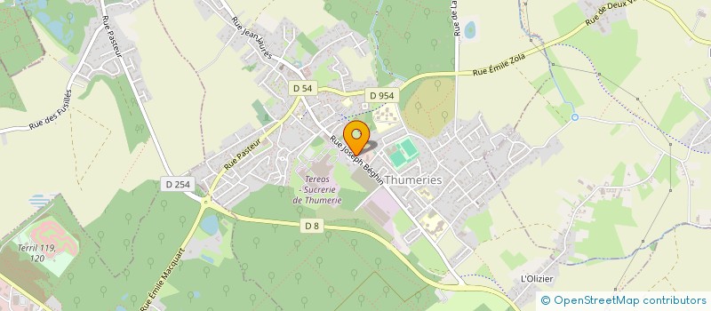 localisation de l'entreprise ETABLISSEMENTS MIQUET FILS à THUMERIES
