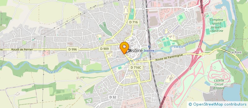 localisation de l'entreprise ETABLISSEMENTS P. VESSELY à ISSOIRE