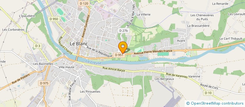 localisation de l'entreprise ETABLISSEMENTS PERISSAT à LE BLANC
