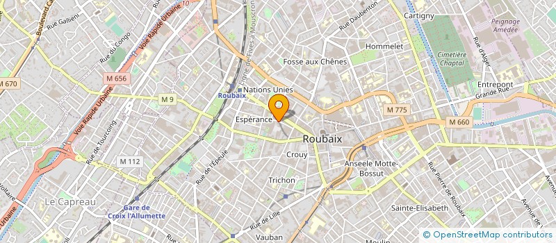 localisation de l'entreprise ETABLISSEMENTS PEUCELLE ET FLORIN à ROUBAIX