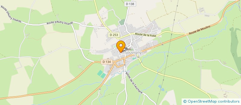 localisation de l'entreprise ETABLISSEMENTS PIAT SA à SOUVIGNY