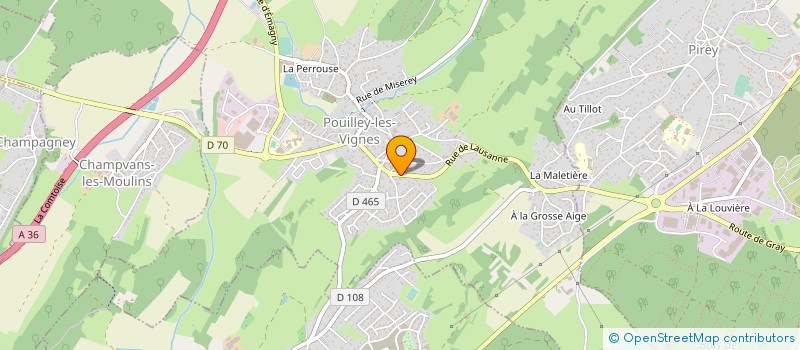 localisation de l'entreprise ETABLISSEMENTS PIERRE GUERIN à POUILLEY-LES-VIGNES
