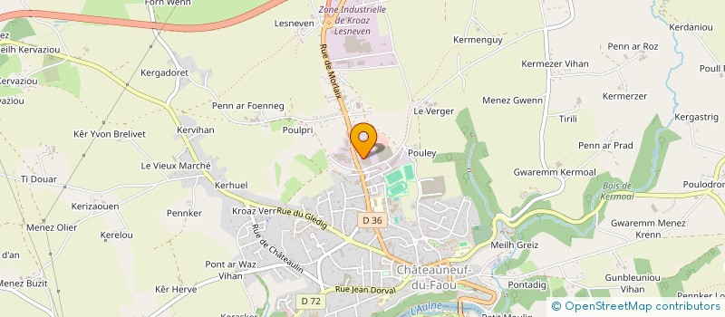 localisation de l'entreprise ETABLISSEMENTS PIERRE JACQ à CHATEAUNEUF-DU-FAOU