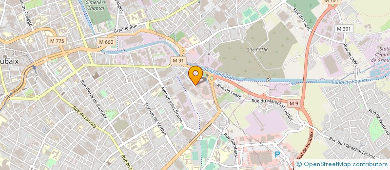 localisation de l'entreprise ETABLISSEMENTS PILIA à ROUBAIX