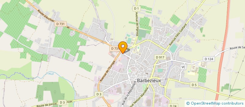 localisation de l'entreprise ETABLISSEMENTS POPLIMONT - POPLIDECO  BARBEZIEUX-SAINT-HILAIRE