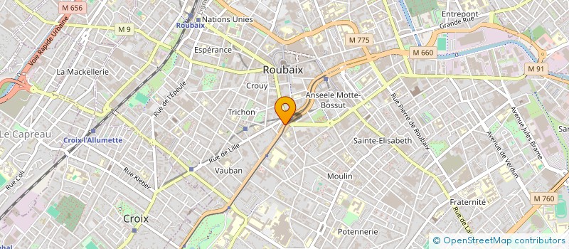 localisation de l'entreprise ETABLISSEMENTS PORQUET ET FILS  ROUBAIX