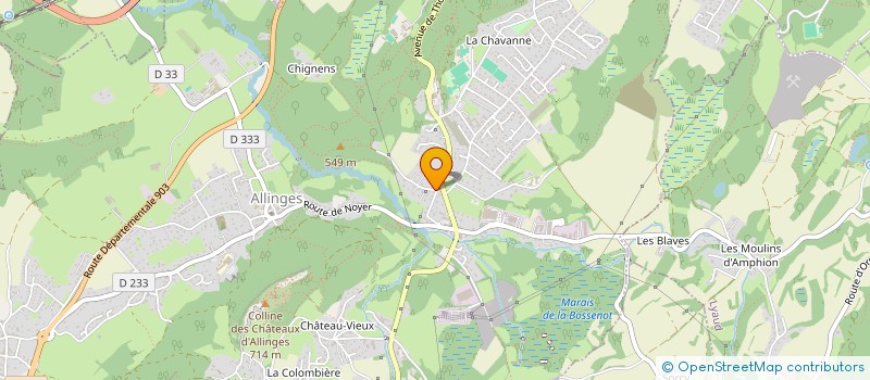 localisation de l'entreprise ETABLISSEMENTS PROVENAZ SARL à ALLINGES