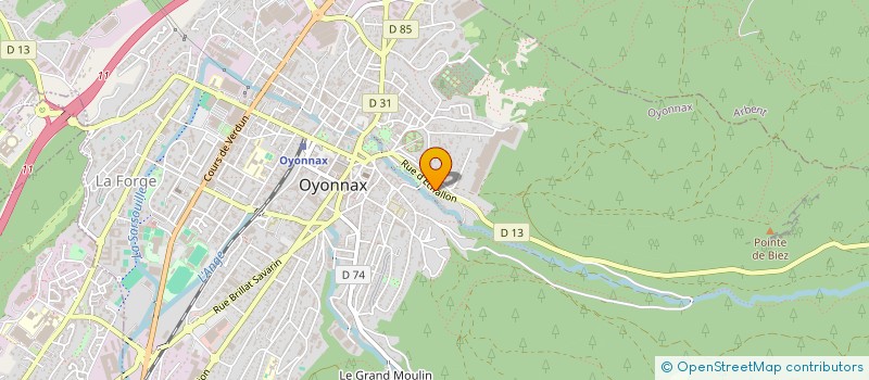 localisation de l'entreprise ETABLISSEMENTS R. S. HUGON à OYONNAX