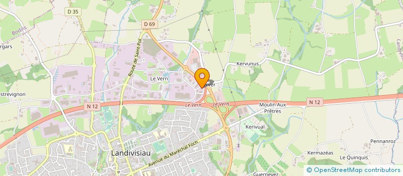 localisation de l'entreprise ETABLISSEMENTS RENE PAUGAM ET FILS à LANDIVISIAU